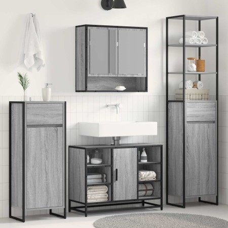 Gabinete de Baño con cajón Gris Sonoma 40 x 30 x 180 cm en Tocadores de baño | Comprar online en Foro24
