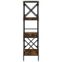 Bookcase with 4 smoked oak engineered wood shelves 59x35x132cm by , Bookcases and shelves - Ref: Foro24-837619, Price: 55,94 ...