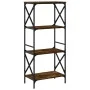 Bookcase with 4 smoked oak engineered wood shelves 59x35x132cm by , Bookcases and shelves - Ref: Foro24-837619, Price: 55,24 ...