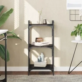3-tier engineered wood bookshelf in black, 40x30x86 cm by , Bookcases and shelves - Ref: Foro24-837627, Price: 31,56 €, Disco...