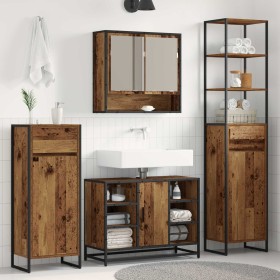 Gabinete de Baño con cajón Madera Vieja 40 x 30 x 180 cm en Tocadores de baño | Comprar online en Foro24