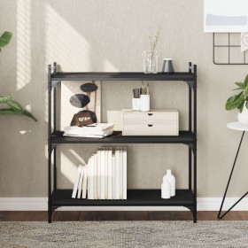 Librería de 3 estantes madera de ingeniería negro 80x30x86 cm de , Librerías y estanterías - Ref: Foro24-837667, Precio: 35,7...