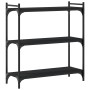 Bücherregal mit 3 Einlegeböden Holzwerkstoff schwarz 80x30x86 cm von , Bücherregale und Regale - Ref: Foro24-837667, Preis: 3...