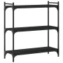 Engineered wood 3-tier bookshelf in black, 80x30x86 cm by , Bookcases and shelves - Ref: Foro24-837667, Price: 35,54 €, Disco...