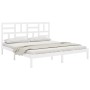 Estructura de cama sin colchón madera maciza blanco 200x200 cm