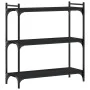 Engineered wood 3-tier bookshelf in black, 80x30x86 cm by , Bookcases and shelves - Ref: Foro24-837667, Price: 35,54 €, Disco...
