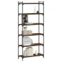 Bookshelf with 6 oak brown engineered wood shelves, 80x30x188 cm. by , Bookcases and shelves - Ref: Foro24-837686, Price: 82,...