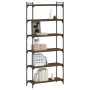 Bücherregal 6 Regale Eiche braun 80x30x188 cm von , Bücherregale und Regale - Ref: Foro24-837686, Preis: 83,80 €, Rabatt: %