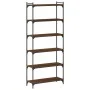 Bookshelf with 6 oak brown engineered wood shelves, 80x30x188 cm. by , Bookcases and shelves - Ref: Foro24-837686, Price: 82,...