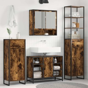 Gabinete de Baño con cajón Roble Humo 40 x 30 x 100 cm en Tocadores de baño | Comprar online en Foro24