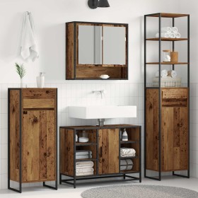 Gabinete de Baño con cajón Madera Vieja 40 x 30 x 100 cm en Tocadores de baño | Comprar online en Foro24