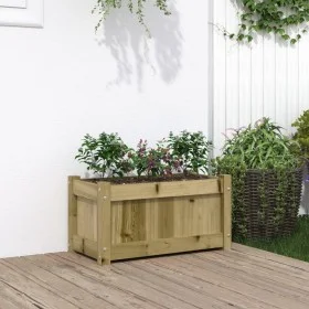 Pine wood planter box, treated, 60x31x31 cm by , Pots and planters - Ref: Foro24-837447, Price: 45,01 €, Discount: %