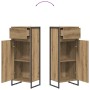 Gabinete de Baño con cajón Roble Artesanal 40 x 30 x 100 cm en Tocadores de baño | Comprar online en Foro24