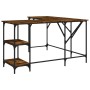Schreibtisch aus Holzwerkstoff Räuchereiche 139x139x75 cm von , Schreibtische - Ref: Foro24-837589, Preis: 93,96 €, Rabatt: %