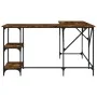Escritorio madera de ingeniería roble ahumado 139x139x75 cm de , Escritorios - Ref: Foro24-837589, Precio: 92,72 €, Descuento: %