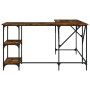 Escritorio madera de ingeniería roble ahumado 139x139x75 cm de , Escritorios - Ref: Foro24-837589, Precio: 93,96 €, Descuento: %