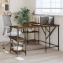 Schreibtisch aus Holzwerkstoff Räuchereiche 139x139x75 cm von , Schreibtische - Ref: Foro24-837594, Preis: 99,01 €, Rabatt: %