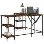 Schreibtisch aus Holzwerkstoff Räuchereiche 139x139x75 cm von , Schreibtische - Ref: Foro24-837594, Preis: 99,01 €, Rabatt: %