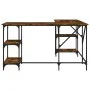 Schreibtisch aus Holzwerkstoff Räuchereiche 139x139x75 cm von , Schreibtische - Ref: Foro24-837594, Preis: 99,01 €, Rabatt: %