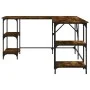 Schreibtisch aus Holzwerkstoff Räuchereiche 139x139x75 cm von , Schreibtische - Ref: Foro24-837594, Preis: 99,01 €, Rabatt: %