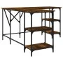Schreibtisch aus Holzwerkstoff Räuchereiche 139x139x75 cm von , Schreibtische - Ref: Foro24-837594, Preis: 99,01 €, Rabatt: %
