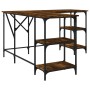 Schreibtisch aus Holzwerkstoff Räuchereiche 139x139x75 cm von , Schreibtische - Ref: Foro24-837594, Preis: 100,22 €, Rabatt: %