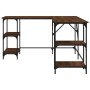 Escritorio madera de ingeniería roble marrón 139x139x75 cm de , Escritorios - Ref: Foro24-837596, Precio: 103,58 €, Descuento: %