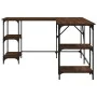 Schreibtisch aus Holzwerkstoff braune Eiche 139x139x75 cm von , Schreibtische - Ref: Foro24-837596, Preis: 102,31 €, Rabatt: %