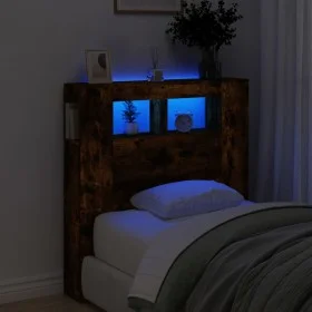 LED headboard engineered wood smoked oak 100x18.5x103.5 cm by , Headboards and footboards - Ref: Foro24-837334, Price: 57,43 ...