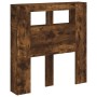 Cabecero LED madera ingeniería roble ahumado 100x18,5x103,5 cm de , Cabeceros y pies de cama - Ref: Foro24-837334, Precio: 58...