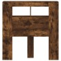 Cabecero LED madera ingeniería roble ahumado 100x18,5x103,5 cm de , Cabeceros y pies de cama - Ref: Foro24-837334, Precio: 58...