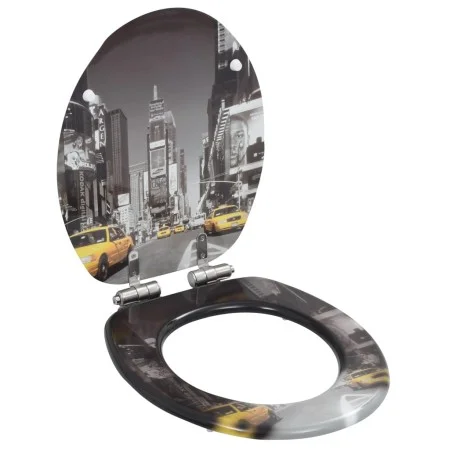 Toilet seat WC with soft close lid MDF New York design by vidaXL, Toilet and bidet seats - Ref: Foro24-143932, Price: 50,08 €...