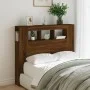 LED headboard engineered wood brown oak 120x18.5x103.5 cm by , Headboards and footboards - Ref: Foro24-837343, Price: 67,86 €...