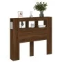 LED headboard engineered wood brown oak 120x18.5x103.5 cm by , Headboards and footboards - Ref: Foro24-837343, Price: 67,86 €...