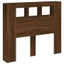 LED headboard engineered wood brown oak 120x18.5x103.5 cm by , Headboards and footboards - Ref: Foro24-837343, Price: 67,86 €...