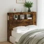 Cabecero LED madera ingeniería roble ahumado 120x18,5x103,5 cm de , Cabeceros y pies de cama - Ref: Foro24-837341, Precio: 67...