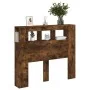 Cabecero LED madera ingeniería roble ahumado 120x18,5x103,5 cm de , Cabeceros y pies de cama - Ref: Foro24-837341, Precio: 67...
