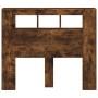 Cabecero LED madera ingeniería roble ahumado 120x18,5x103,5 cm de , Cabeceros y pies de cama - Ref: Foro24-837341, Precio: 68...