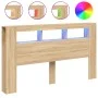 LED headboard engineered wood Sonoma oak 180x18.5x103.5 cm by , Headboards and footboards - Ref: Foro24-837360, Price: 89,08 ...