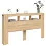 LED headboard engineered wood Sonoma oak 180x18.5x103.5 cm by , Headboards and footboards - Ref: Foro24-837360, Price: 89,08 ...