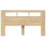 LED headboard engineered wood Sonoma oak 180x18.5x103.5 cm by , Headboards and footboards - Ref: Foro24-837360, Price: 89,08 ...