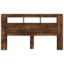Cabecero LED madera ingeniería roble ahumado 180x18,5x103,5 cm de , Cabeceros y pies de cama - Ref: Foro24-837362, Precio: 86...