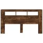 Cabecero LED madera ingeniería roble ahumado 180x18,5x103,5 cm de , Cabeceros y pies de cama - Ref: Foro24-837362, Precio: 82...