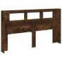 Cabecero LED madera ingeniería roble ahumado 180x18,5x103,5 cm de , Cabeceros y pies de cama - Ref: Foro24-837362, Precio: 82...