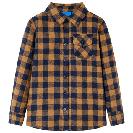 Cognac und blaues 92 kariertes Hemd für Kinder von , Kinder-T-Shirts - Ref: Foro24-12954, Preis: 10,43 €, Rabatt: %