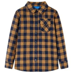 Cognacfarbenes und blaues kariertes Kinderhemd 116 von , Kinder-T-Shirts - Ref: Foro24-12956, Preis: 13,95 €, Rabatt: %