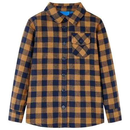 Child's checkered shirt in cognac and blue, size 116 by , Kids T-shirts - Ref: Foro24-12956, Price: 13,95 €, Discount: %