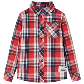 Kariertes Kinderhemd in Rot und Marineblau, Größe 116. von , Kinder-T-Shirts - Ref: Foro24-13171, Preis: 15,66 €, Rabatt: %