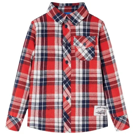 Kariertes Kinderhemd in Rot und Marineblau, Größe 116. von , Kinder-T-Shirts - Ref: Foro24-13171, Preis: 15,66 €, Rabatt: %