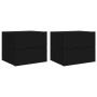 Wall-mounted bedside tables with LED lights, 2 units, black by , Nightstands - Ref: Foro24-836815, Price: 87,58 €, Discount: %